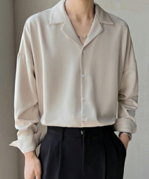 Basic light satin shirt