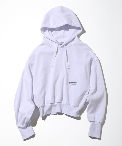 CAHLUMN Heavy Weight Jersey Cropped Hoodie / хэви-вейт джерси кроп-худи, Hebei White