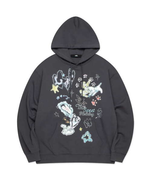 SKETCH DOODLE HOODIE — худи, цвет charcoal