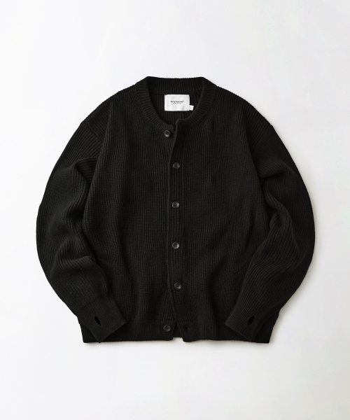 LAMBSWOOL ROUND NECK CARDIGAN — кардиган из ягнячьей шерсти чёрный
