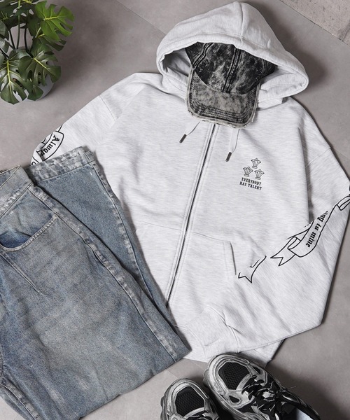 CVC флисовая толстовка с логотипом на рукаве ZIP‑худи / CVC fleece zip hoodie с логотипом на рукаве