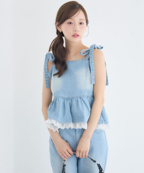 Release対応 layered denim vest — жилет из денима с наложением панелей