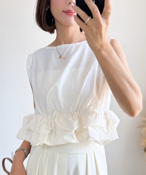 [ZOZO лимит] блуза Blue frill blouse