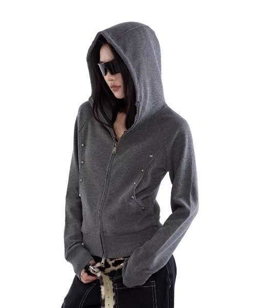 Статуслайн Slim Fit Zip Parker — худи с молнией, облегающий фасон