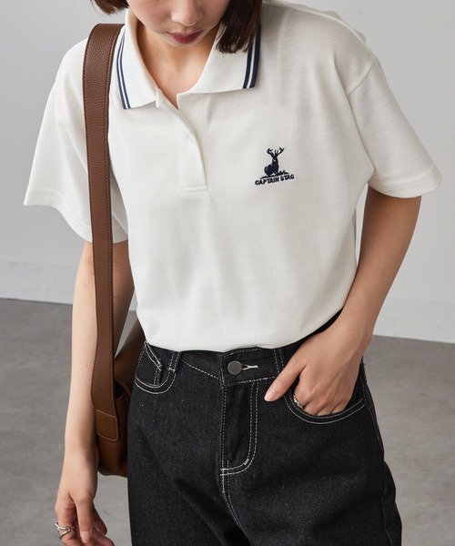 CAPTAIN STAG 8051468 TC льняная детская пляжная рубашка Rainvon Point Polo Shirt