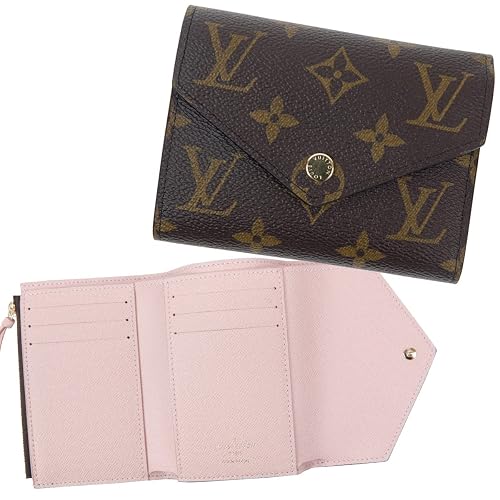 Кошелек Louis Vuitton Tri-fold для женщин, компактный микрокошелек Portefeuille Victorine Monogram Rose Ballerine M62360 (в оригинальной подарочной коробке)