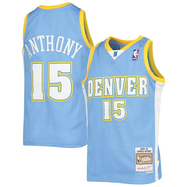 [Официальные товары] NBA Nuggets форма Кармело Энтони Mitchell & Ness, детский размер, ретро-голубой (MNC HWC Youth Swingman Jersey)
