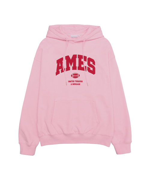 BASIC APPLIQUE HOODIE розовый