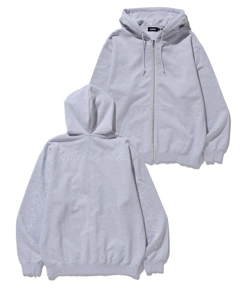 WEB限定 CURSIVE ZIP UP HOODED SWEATSHIRT — худи на молнии с курсивным логотипом