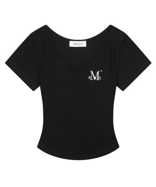 Onyx Series V-neck crop half-sleeve T-shirt (7 цветов)