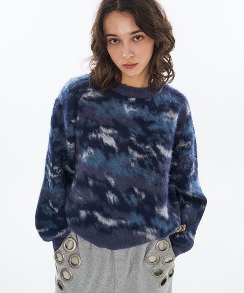 ABSTRACT SHAGGY SHORT KNIT — укороченный вязаный топ (3 цвета / 3 размера)
