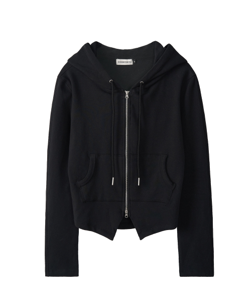 BASIC SLIM ZIP-UP HOODIE — худи на молнии slim (черный)