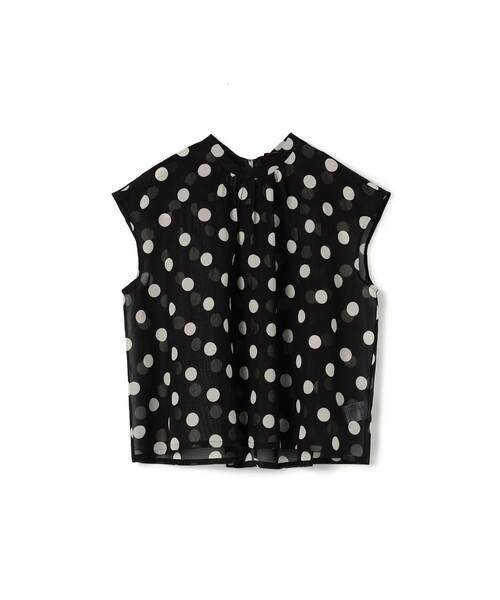 Coin Dot Print — back ribbon blouse (блуза с принтом монет)