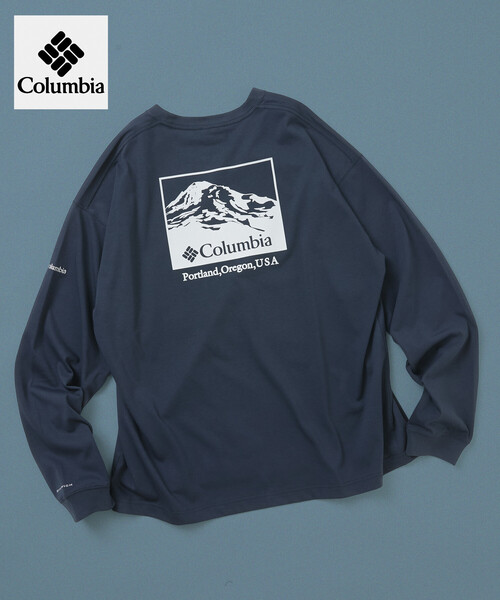 Columbia ограниченная коллекция Columbia×FREAK'S STORE вязаная футболка с длинными рукавами Pack Backprint Long Sleeve T-shirt