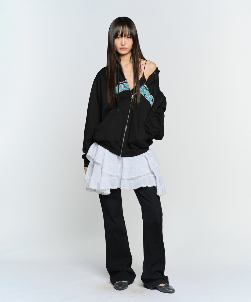 SUNBURN BASIC LOGO HOODIE ZIP-UP, чёрный
