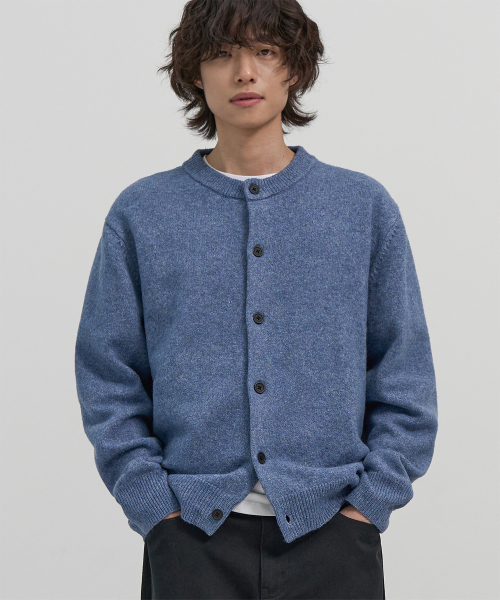Минимал ботанраунд neck crop кардиган (BLUE)