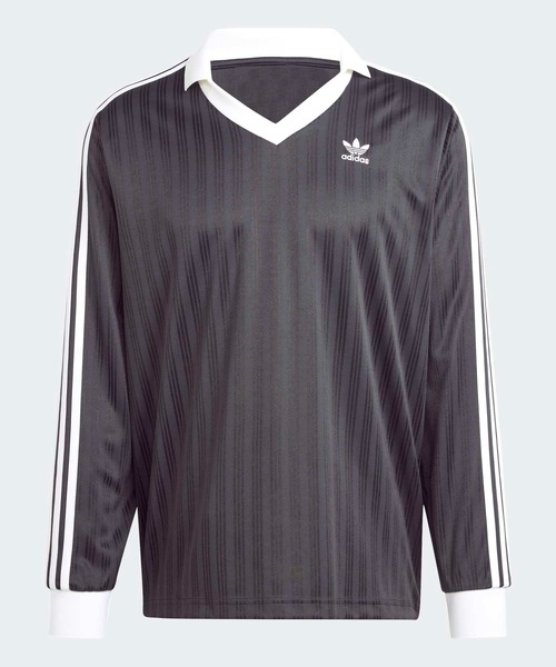 adidas Originals — длинная футболка-поло с пикетной фактурой (Adicolor)