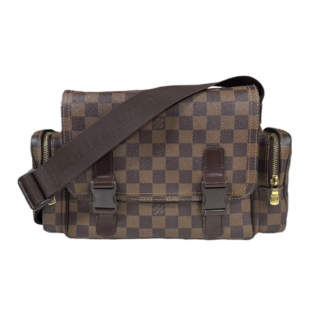 Сумка Louis Vuitton Reporter Melville Damier через плечо, канва Damier, N51126, кожаная, женская, б/у
