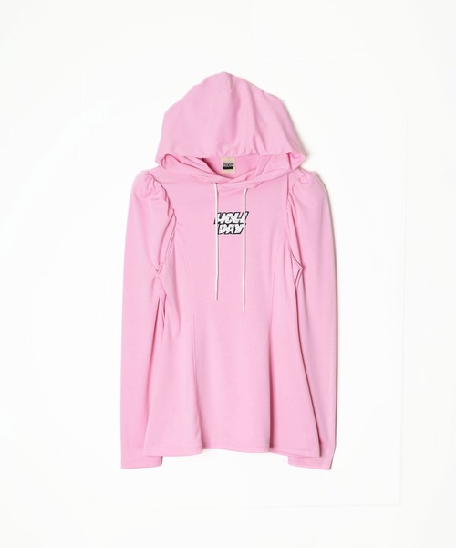 FAST DRY JERSEY PUFF SHOULDER HOODIE — быстро сохнущий джерси худи с пышным рукавом