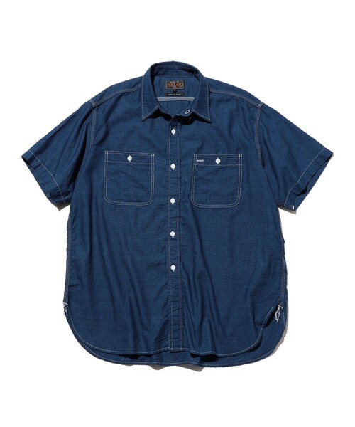 WORK Plain Indigo Chambray — рабочая рубашка из индиго‑шамбре