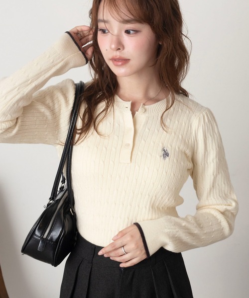 WEGO / U.S. POLO ASSN. Henley neck knit pullover — пуловер Henley от U.S. POLO ASSN.
