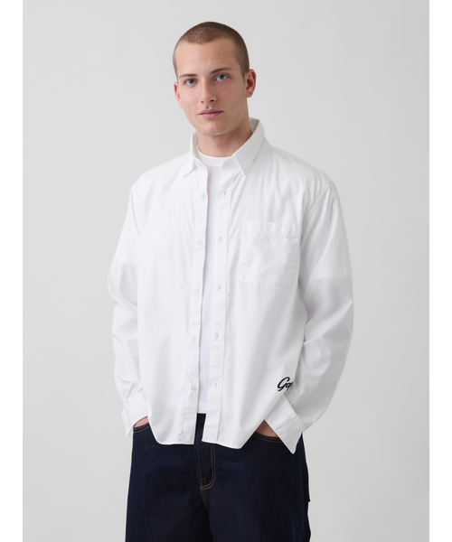 Organic Cotton Rilax Fit GAP логотип футболка Pocket
