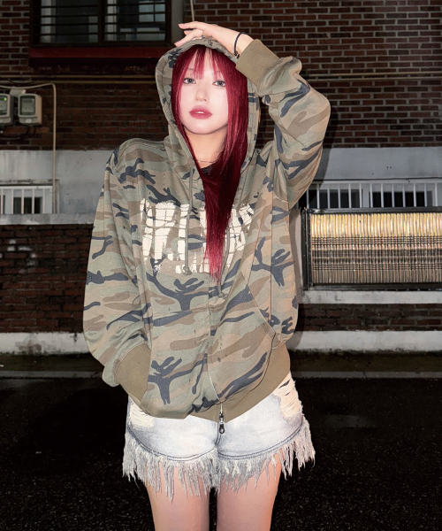 Oblique Hoodie Zip Up — Light Multi