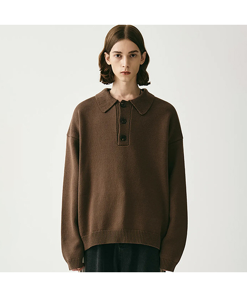 Kamen Collar Knit BROWN