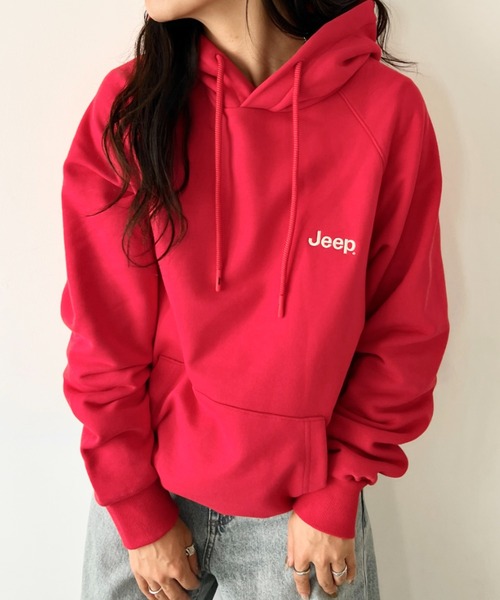 [Япония экскл./WEB] JEEP Wanpoint логотипная парка fudi Raglan Small Hood T‑shirt
