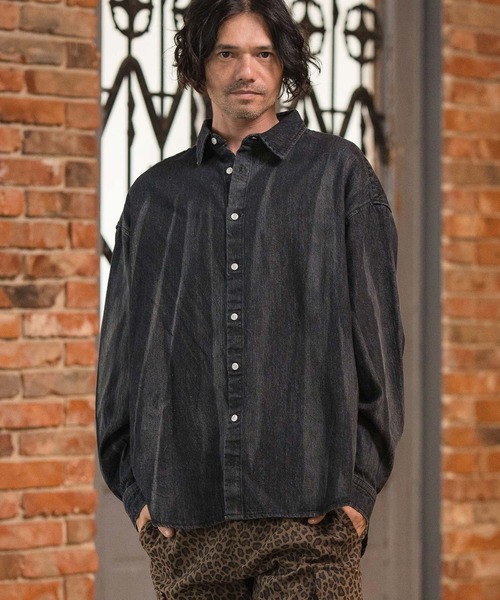 Wrinkled 10oz Cotton Denim Shirts — джинсовая рубашка 10oz