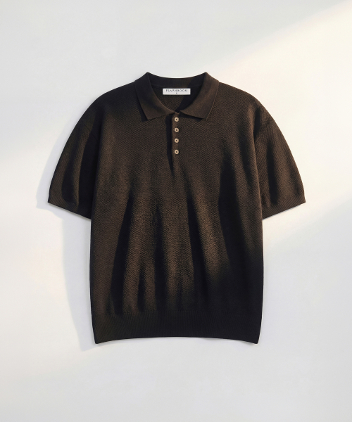 Pure Cotton Collar Knit — трикотаж с хлопковым воротником, чёрный