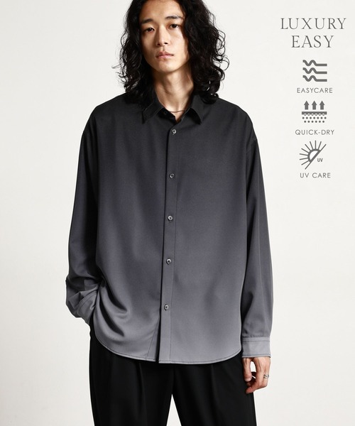 LUXURY+EASY GRADATION PATTERN OVERSIZE SHIRTS — градиентная оверсайз рубашка, легкий дышащий материал