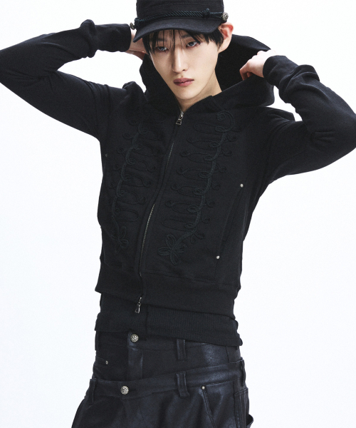 Hussar Loop Zip‑Up Hoodie [Black] — худи на молнии