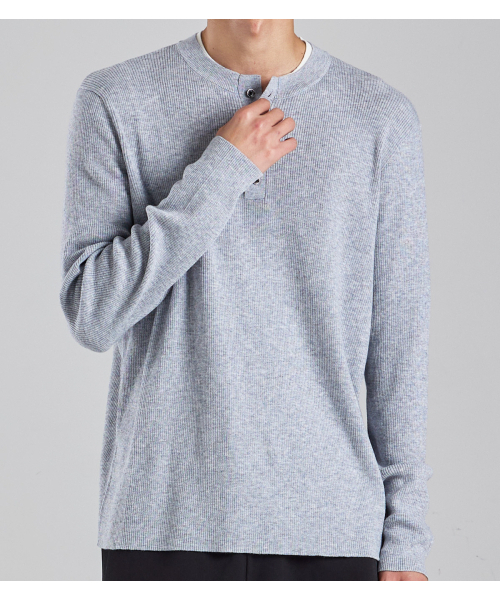 Woolblend Reiyard Henry neck knit (grey)