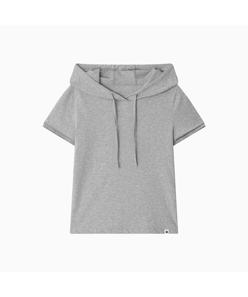 Hooded layered cap sleeve T‑shirt, melange — футболка с капюшоном, меланж