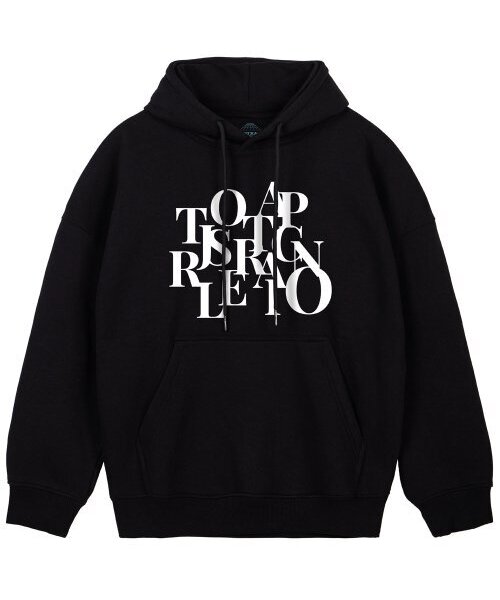 Big logo оверсайз футболка wide shoulder short sleeve black — толстовка‑парка, чёрная