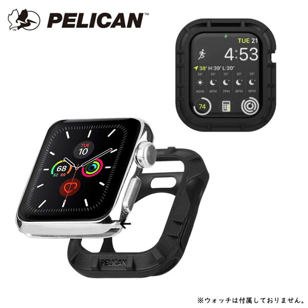 Защитный бампер PELICAN для Apple Watch Series 1–6, SE 38–40 мм, антивибрационный бампер, чёрный, MICROPEL, лёгкий металлический материал, защитный ремешок [PP043390]