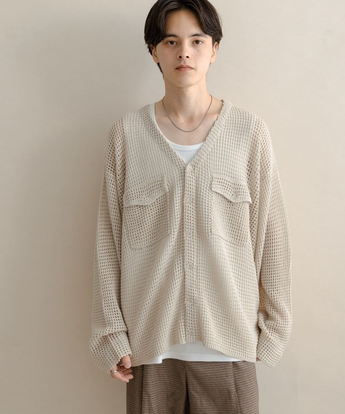 W покет V‑neck knit кардиган