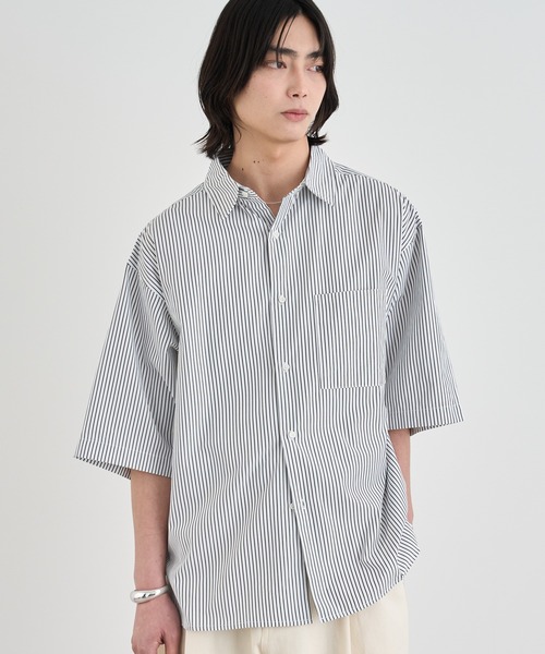 Loose fit stripe shirts — свободная в полоску рубашка (половина рукава)