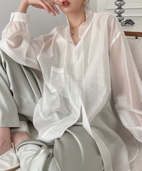 Shear oversize shirt — свободная рубашка большого размера