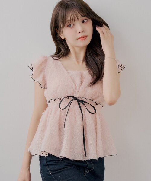 Новая расцветка \ Black/登場 — футболка в стиле frill braided blouse (новая)