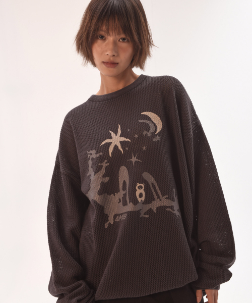 Мистический фурлест — пуловер «Crewneck» PLOVER Knit AKN602 (чёрный)