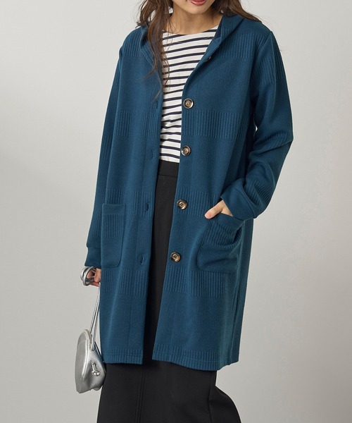Border Jacquard Hoodcard — худи‑кардиган из натурального материала (ford cardigan)
