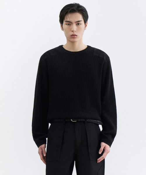 Ribbed Command Knit — трикотажная футболка [черный]