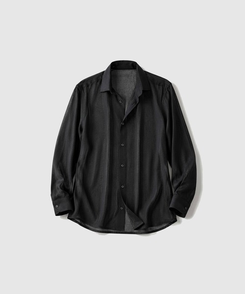 ATON TWIST WOOL GAUZE LOOSE FIT SHIRT — свободная рубашка из твистовой шерстяной газовой ткани