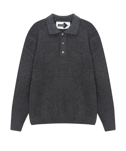 Carrollング rib old PK‑knit チャコール — каролонг трикотаж PK нит