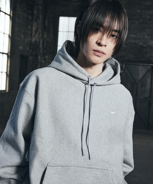Nike Solo Swoosh Men's Pullover Hoodie HV1083‑063 — мужское худи, Dark Grey Heather.