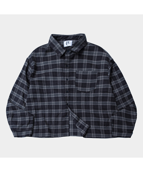 City Boy Check ベーシックウインター ポケット 刺繍 ポイント Oversize T-shirt 2COLOR (вышитые детали)