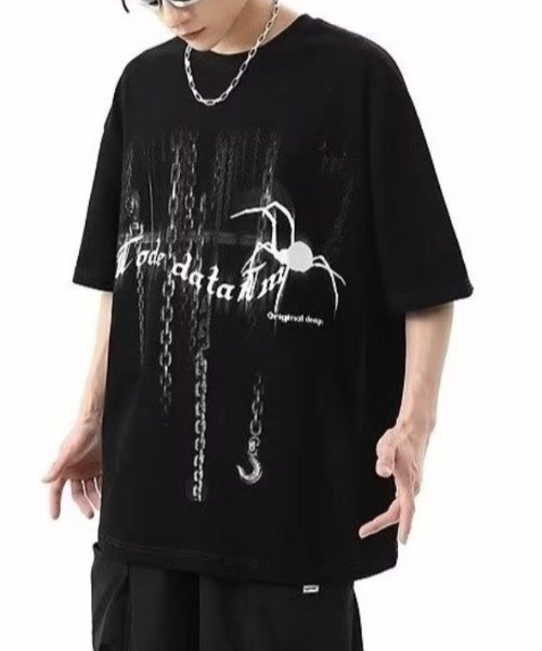 【26年春夏新作】チェーンスパイダープリント Tシャツ（カジュアル）