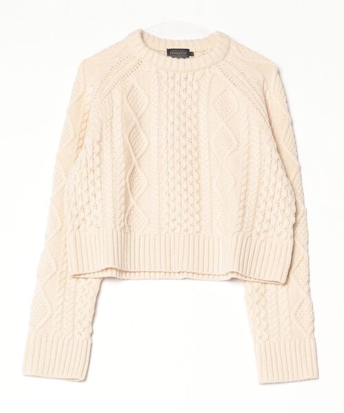 (T20) PENDLETON CROPPED FISHERMAN SWEATER — укороченный рыбачий свитер Pendleton